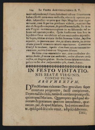 Concio Prima.