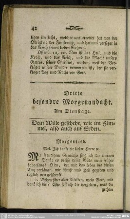 Dritte besondre Morgenandacht