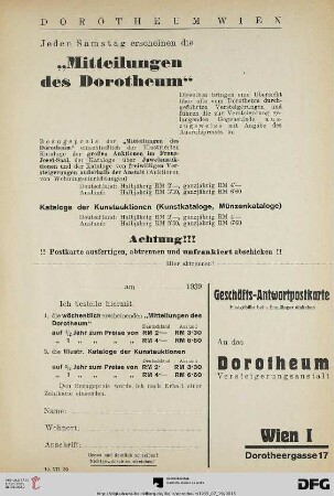 Mitteilung des Dorotheum