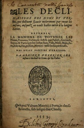 Les Declinaisons des noms et verbes