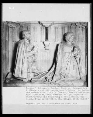 Grabmal des Bildhauers und Gitterschmiedes Christobal de Andino und seiner Frau