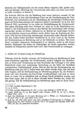 1. Ausbau der Strafaussetzung zur Bewährung