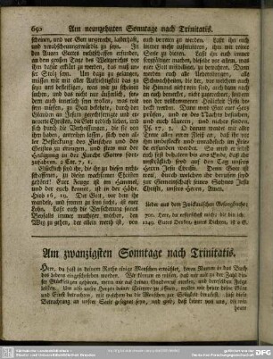Am zwanzigsten Sonntage nach Trinitatis