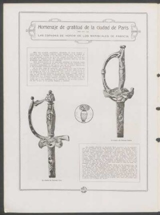 Homenaje de gratitud de la ciudad de París : Las espadas de honor de los mariscales de Francia