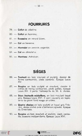 Sièges (Nr. 86-105)