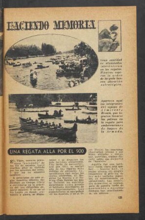 Haciendo memoria: una regata allá por el 900