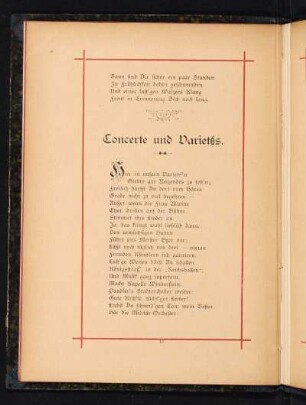 Concerte und Varietés.
