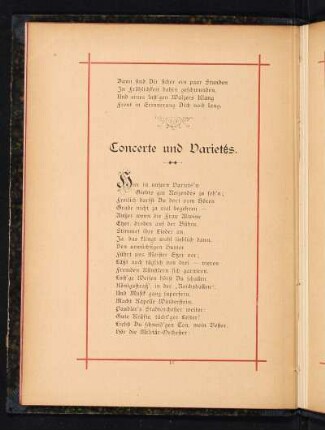 Concerte und Varietés.