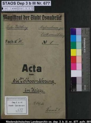 Volksernährung während des Krieges Bd. 1