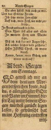 Abend-Seegen am Sonntage