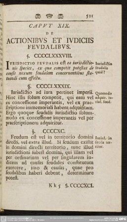 Caput XIX. De Actionibus Et Iudiciis Feudalibus