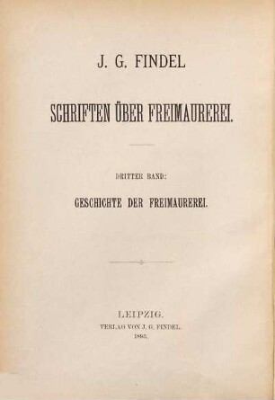 Schriften über Freimaurerei, 3