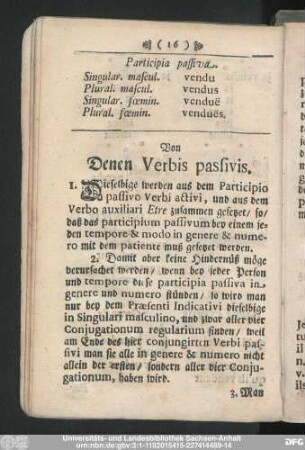 Von Denen Verbis passivis.
