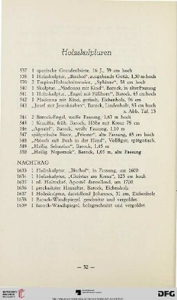 Holzskulpturen (Nr. 537-1639)