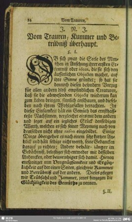 Vom Trauren, Kummer und Betrübniß überhaupt