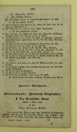 Zweiter Abschnitt: Staatenkunde. (Politische Geographie)