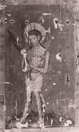 Christus als Schmerzensmann, Malerei auf Sakramentsschrank