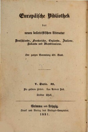 Die goldene Leiter : Eine englische Erzählung von Robert Bell, 3 = 431