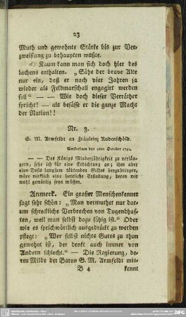 Nr. 3. G. M. Armfeldt an Fräulein Rudenschöld. Amsterdam den 9ten October 1792