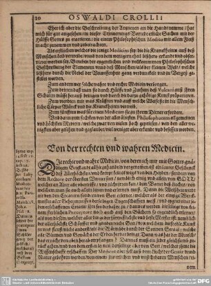 I. Von der rechten und wahren Medicin.