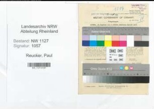 Entnazifizierung Paul Reucker , geb. 24.09.1900 (Postschaffner)