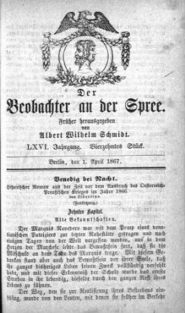 14. Stueck, 1. April 1867