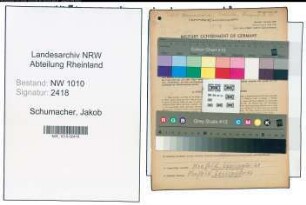 Entnazifizierung Jakob Schumacher , geb. 15.06.1883 (Malermeister)