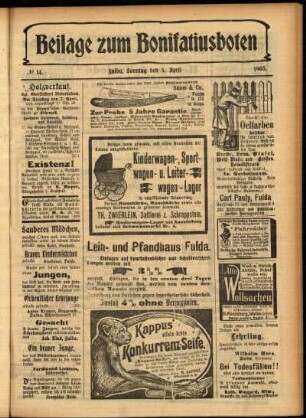 Zweite Ausgabe vom Sonntag, den 05. April 1903.