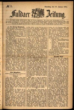 Ausgabe vom Dienstag, den 10. Januar 1882.