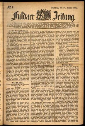 Ausgabe vom Dienstag, den 10. Januar 1882.
