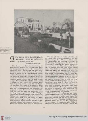 8: Gedanken zur Gartenbauausstellung in Düsseldorf : (Jungbrunnen und Behrens-Garten)
