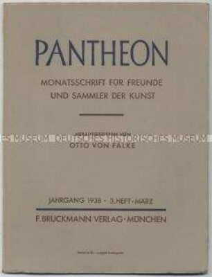 Monatszeitschrift für Kunstsammler "Pantheon" u.a. über das Werk des Malers Albrecht Althofer anlässlich seines 400. Todestages