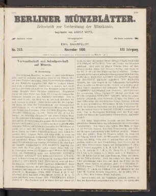 No. 243. November 1900