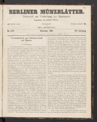 No. 243. November 1900