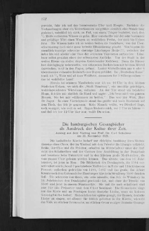 Die hamburgischen Gesangbücher als Ausdruck der Kultur ihrer Zeit.