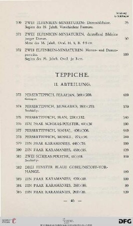 Teppiche (Nr. 373-387)