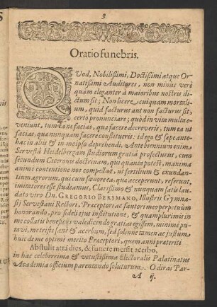 Oratio funebris.