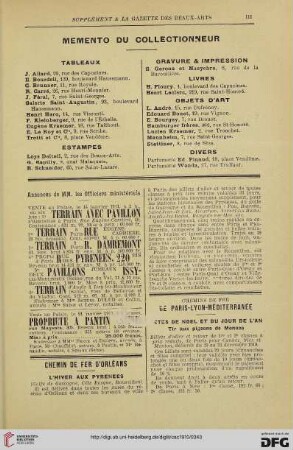 Supplément a la gazette des beaux-arts