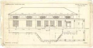 Pfann, Paul; München - Theresienhöhe; Ausstellung München 1908 - Basar - Flügel, Ostseite (Grundriss, Aufriss)