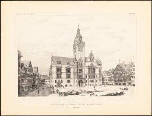 Konkurrenzentwürfe für ein Rathaus in Stuttgart, zusammengest. v. W. Kick, Stuttgart 1895: Projekt I, Perspektivische Ansicht