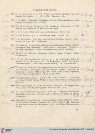 Graphik und Bücher (Nr. 252-265)