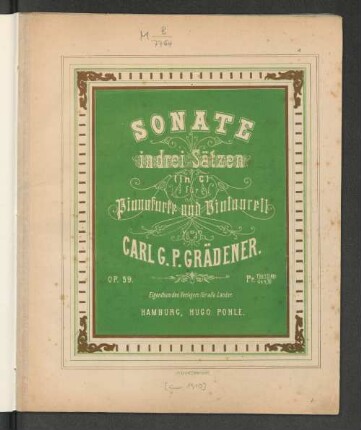 Sonate in drei Sätzen für Pianoforte und Violoncell, op. 59