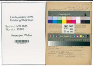 Entnazifizierung Walter Knaepper , geb. 19.01.1912 (Schlosser)