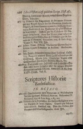 Scriptores Historiæ Ecclesiasticæ. In Octavo.
