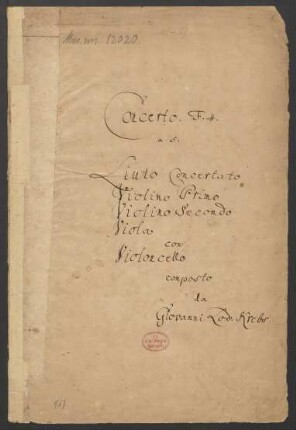 Konzerte; lute, strings; F-Dur; Krebs-WV 203