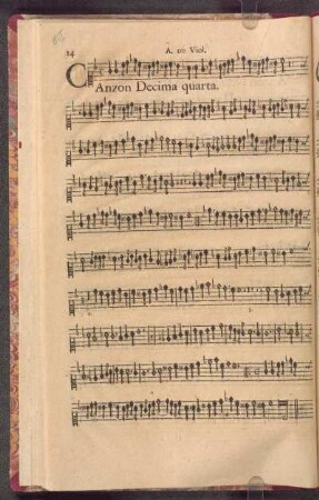 Canzon Decima quarta. Violino, Viola, & Violon.