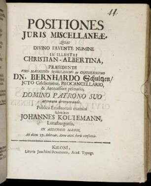 Positiones Iuris Miscellaneae