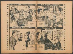 Por los teatros Porteños [Dibujos] : Apuntes de Villanueva