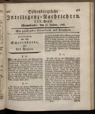 XXX. Stück. Sonnabends : den 26. Julius, 1788.