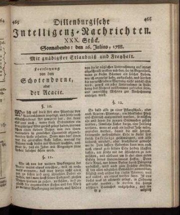 XXX. Stück. Sonnabends : den 26. Julius, 1788.